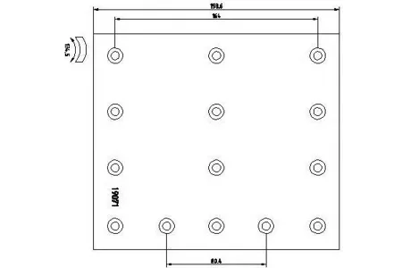 TEXTAR 1907102 накладки торм. std БЕЗ ЗАКЛ.19939 18.0-13.5 (410x200)(93683L8 6.35x12.7 112)