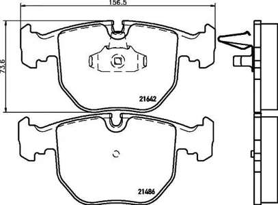 TEXTAR 2148602 Колодки торм. BMW 5(E39)7(E38)X5(E53) пер. (с противошумной пластиной Q+)