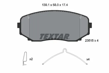 TEXTAR 2351503 Колодки торм. Mitsubishi Pajero Sport III (KS) 15- пер.