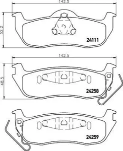 TEXTAR 2425801 Колодки торм.задние Jeep Commander (XK) 3.0 CRD 4x4 2006-2010