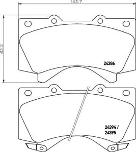 TEXTAR 2438601 Колодки торм. Toyota Land Cruiser 200 07- перед.