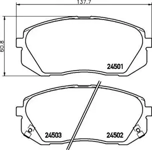 TEXTAR 2450101 Колодки торм. Kia Sportage 04- перед. (с противошумной пластиной Q+)