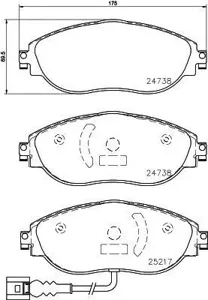 TEXTAR 2473801 Колодки торм. Audi A3 10- (с противошумной пластиной Q+) пер.