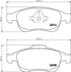 TEXTAR 2491401 Колодки торм.передние с антискрип. пластинами Renault Megane Sedan Coupe 08>