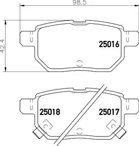 TEXTAR 2501601 Колодки торм. , зад, Lexus , Toyota , CT (ZWA1),