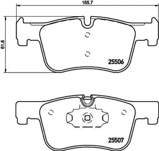 TEXTAR 2550601 Колодки торм.передние BMW 1 F20 1.6i1.8i2.0D 11>