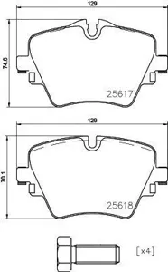 TEXTAR 2561701 Колодки торм.передние BMW 2X1 (F45F46F48), MINI (F54) 1.5-2.0 14->