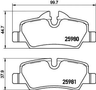 TEXTAR 2598001 Колодки торм.задние BMW 2 F45F43, MINI 13>