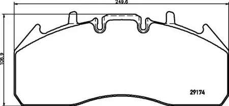 TEXTAR 2917401 Колодки торм.передние WVA 29174 249.6x106.9x29.2 RVI, Volvo