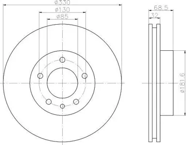 TEXTAR 92121605 Диск торм.перед. прав.VW Touareg 2.5-6.0 02=> PRO+