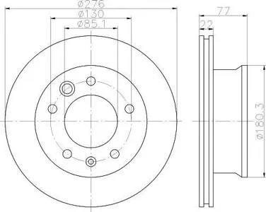 TEXTAR 92131503 Диск тормозной вентилл 275130x2380 Mercedes Sprinter BM901902903904, VW LT 2.3-2.8TDi 96>