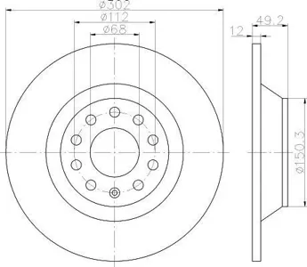 TEXTAR 92132503 Диск торм.зад. Audi A6 05=> PRO