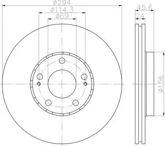 TEXTAR 92135203 Диск торм.перед. Citroen C-Crosser, Mitsubishi Outlander 2.0-2.42.2D 04>