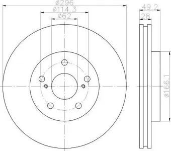 TEXTAR 92135800 Диск тормозной передний Toyota Camry 2.43.0 V6 01>