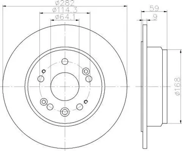 TEXTAR 92165703 Диск тормозной задний Honda CR-V II 2.0i2.4 02-06
