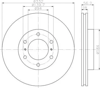 TEXTAR 92167203 Диск торм.перед. Mitsubishi Pajero 3.2Di-D3.8 07>