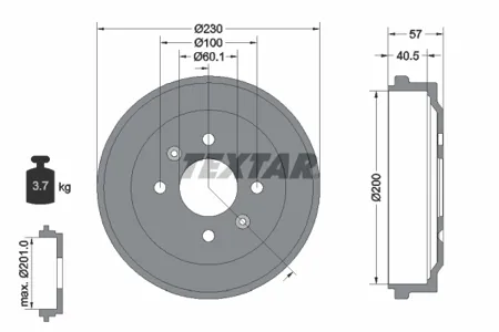 TEXTAR 94047100 Барабан тормозной