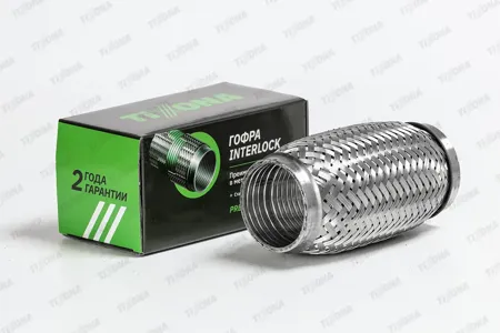 TIXONA P55150 Гофра глушителя 55х150 (сталь 304 с внутренним металлорукавом)