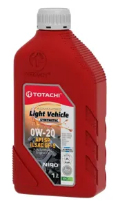 TOTACHI 1F901 Масло моторное TOTACHI NIRO LV Synthetic  SN 0W-20 API SP, SN PLUS, SN/RC, ILSAC GF-5      1л