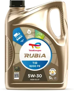 TOTAL 213668 Масло моторное для дизелей (тяжелая техника) RUBIA TIR 9200 FE 5W30 5л замена номеру 148583