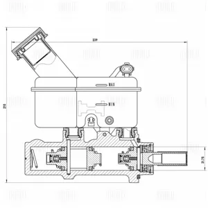 TRIALLI CF019 ЦИЛИНДР ТОРМОЗНОЙ SOLLERS ATLANT 22- Jac SUNRAY 20- ГЛАВНЫЙ С БАЧКОМ И ДАТЧИКОМ 