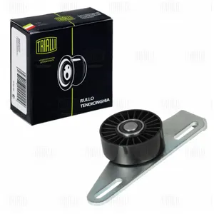 TRIALLI CM0913 Ролик приводного ремня Renault Logan (08-) 1.4i1.6i 8V (с ГУР без конд.) (с кронштейном)