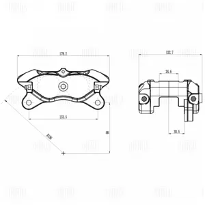 TRIALLI CRC6114 Суппорт торм. 4-х порш. лев. (аналог Wilwood DynaPro 120-9693) d=4444мм (диск 22мм)