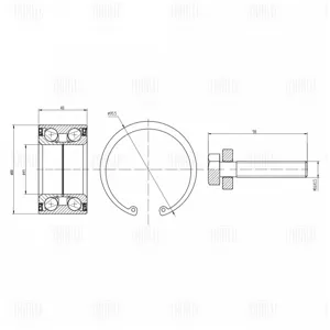 TRIALLI CS2316 Подшипник ступицы для ам VW Amarok (10-) перед. (кмпл:подш.болтстоп.кол.) (CS 2316)