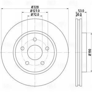 TRIALLI DF117210 Диск торм. Grand Cherokee (05-) Jeep Comander (06-) перед. d=328 (окраш.) (DF 117210)