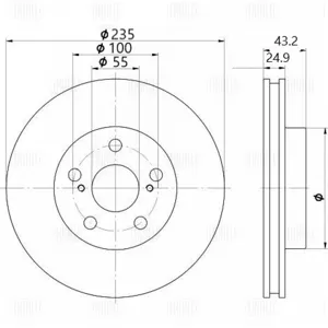 TRIALLI DF155115 Диск тормозной Toyota PROBOXSUC Ceed 02- перед.