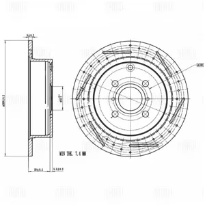 TRIALLI DF166S Диск тормозной Toyota Corolla 01- задн.