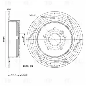 TRIALLI DF169S Диск тормозной Toyota Chery RAV4 Tiggo T11 06- задн.