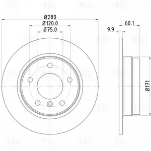 TRIALLI DF270058 Торм.диск задний BMW 3 (E36) (90-)3 (E46) (98-) d=280