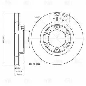 TRIALLI DF270069 Диск тормозной Toyota Land Cruiser 90- перед.