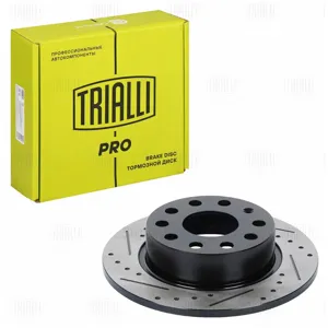 TRIALLI DF278S Диск тормозной Skoda Octavia A5 (04-) VW Golf V (03-) d=253 PRO (перфорированный слотированный окрашенный) передзад