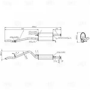 TRIALLI EMM0523 Глушитель Mitsubishi L200 (15-) 2.4d осн. (алюм. сталь) (EMM 0523)