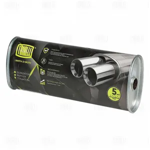 TRIALLI EMM3405 Глушитель универсальный (овальный) 131х221 с перфорированным диффузором L=540, d=42 (алюминизированная сталь)