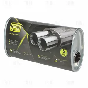 TRIALLI EMM3511 Глушитель универс. (овальный) 97х171, L=330, d=42, смещ. 28 мм (алюм. сталь) (EMM 3511)