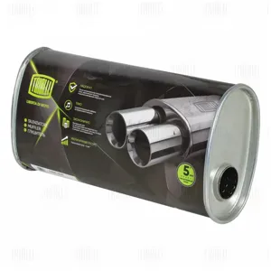 TRIALLI EMM3606 Глушитель универсальный (овальный) 131х221, L=430, d=50, смещение 45 мм (алюминизированная сталь)