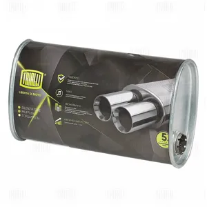 TRIALLI EMM3609 Глушитель универсальный (овальный) 131х221, L=380, d=42, смещение 62 мм (алюминизированная сталь)
