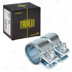 TRIALLI TC51Z Хомут глушителя трубчатый с муфтой D=51 мм L=80 мм (оцинкованная сталь)