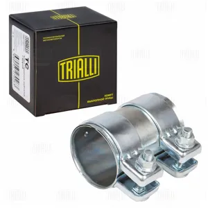 TRIALLI TC60Z Хомут глушителя трубчатый с муфтой D=60 мм L=95 мм (оцинкованная сталь)