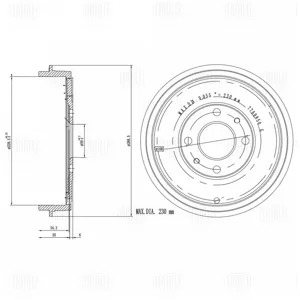 TRIALLI TF535375 Барабан тормозной Opel Corsa 06-