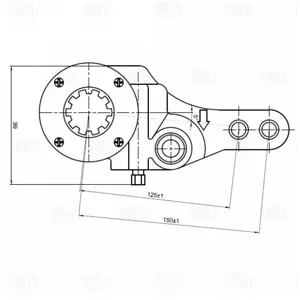 TRIALLI ZF0724 Рычаг тормоза регулировочный механический (трещотка) МАЗ задний правый (эвольвентный шлиц)
