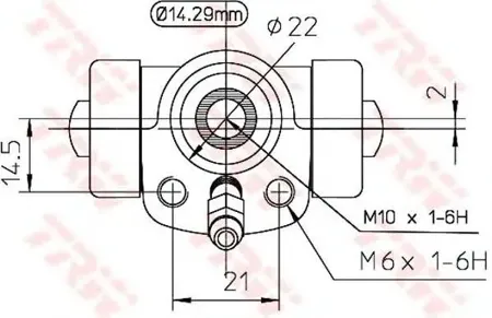 TRW BWA108 Рабочий тормозной цилиндр Audi VW d. 14,29