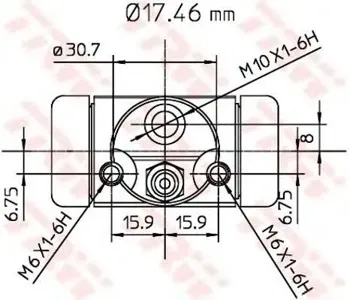 TRW BWA130 Рабочий тормозной цилиндр =K17124=101-746 [1684200118] Mercedes W168 1. 41. 61. 6D1. 7CDi 97>