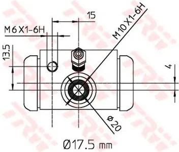 TRW BWC243 Рабочий тормозной цилиндр  Renault  Clio Bosch с ABS 98> d. 17,5