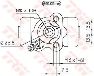 TRW BWD266 раб. торм. цил. п. Toyota Carina E 1,3-2,02,0D d19,05 92>