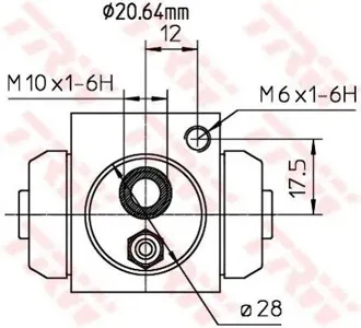 TRW BWF309 Рабочий тормозной цилиндр =K20191=101-760 [550157] Opel Astra Vectra 1. 41. 6 16V 95> алюмин.