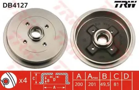 TRW DB4127 Барабан тормозной